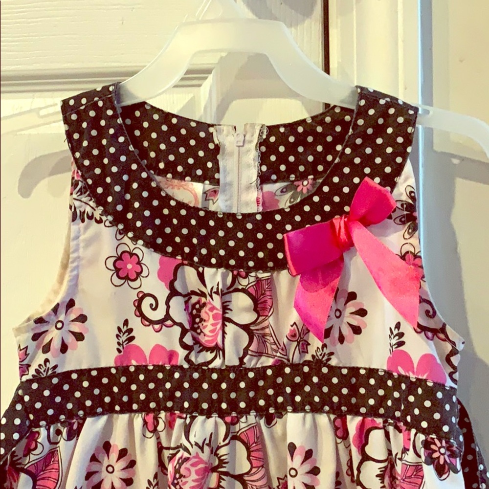 Baby pink white and black dress